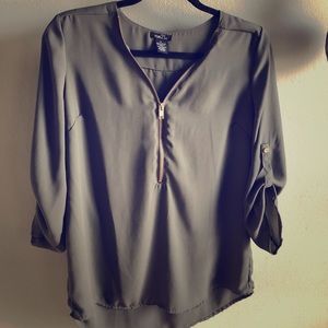 Zip neck blouse